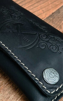 Leather tabacco pouch black