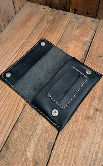 Leather tabacco pouch black