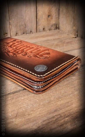 Leather Wallet "sunburst" handmade