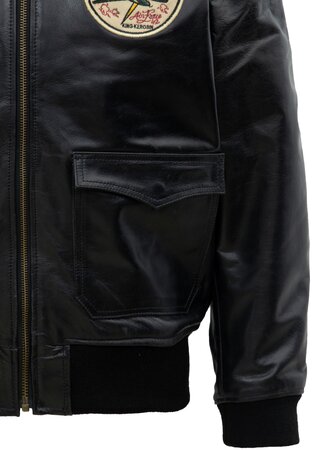BLACK LEATHER AVIATOR JACKET »AIR FORCE 42«